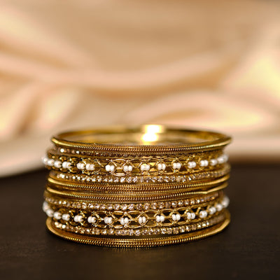 Pearl Antique Golden Bangles