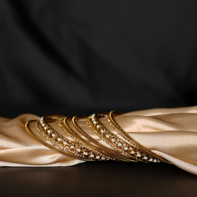 Pearl Antique Golden Bangles