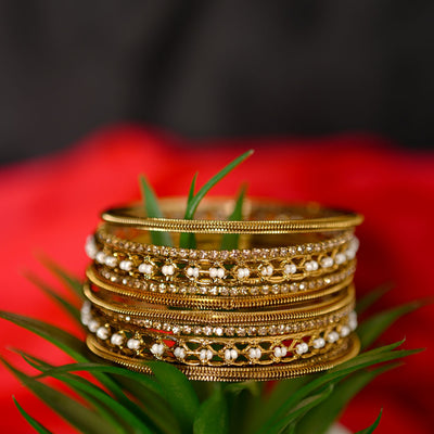 Pearl Antique Golden Bangles