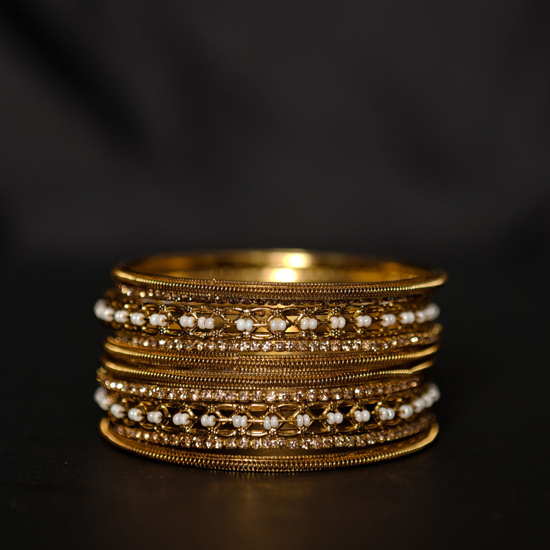 Pearl Antique Golden Bangles