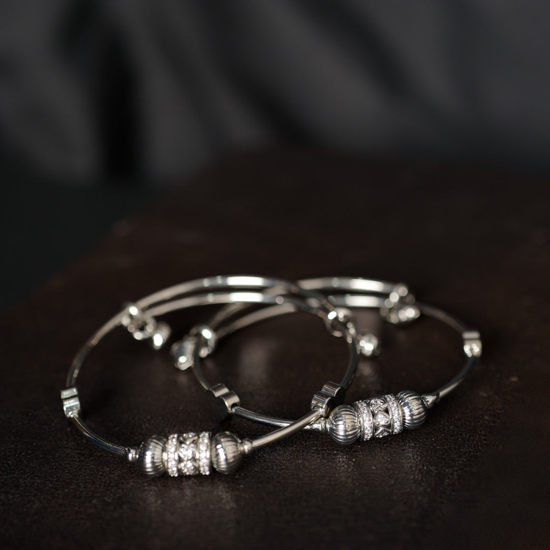 Silver Adjustable Bangles